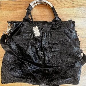 Patent Leather Badgley Mischka Crossbody Bag with handle